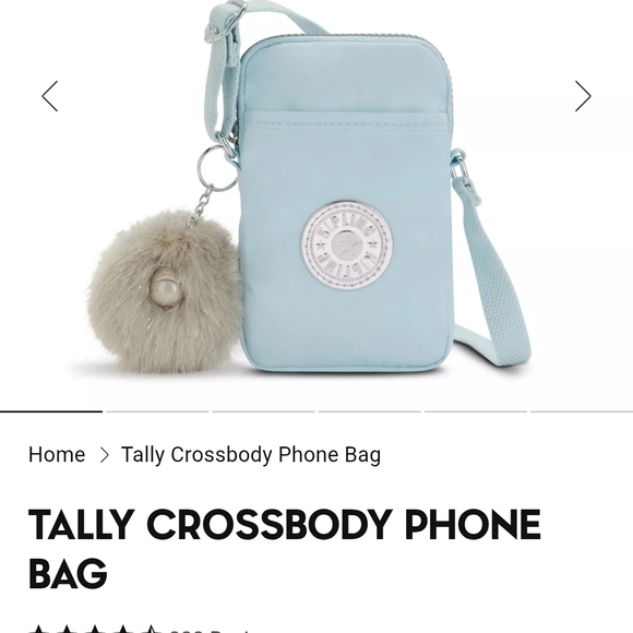 Kipling Light Blue Crossbody Phone Bag - Picture 1 of 2